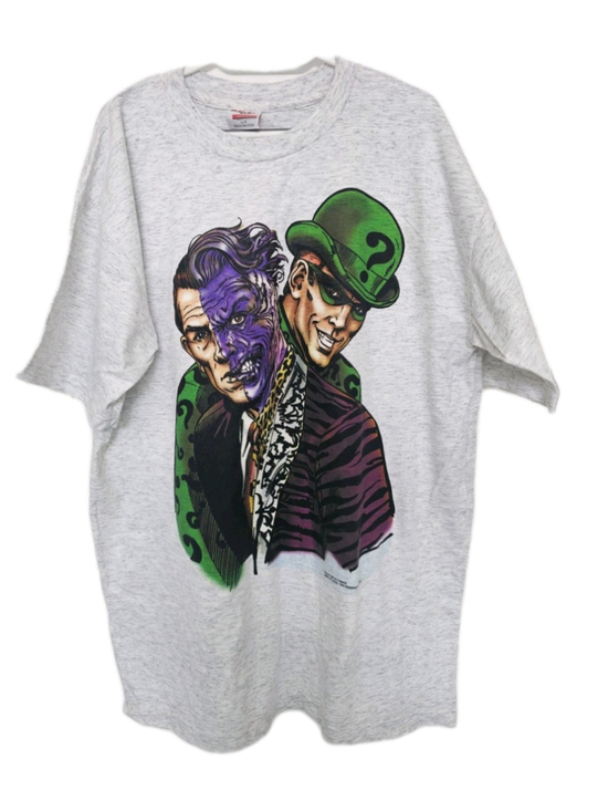 Rare Other - Batman Forever Riddler Jim Carrey & Two Face Vintage 1995 T-Shirt DC Comics RARE